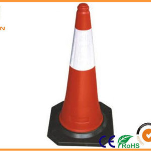 Red Hard PVC with Rubber Black Base Cone 700mm